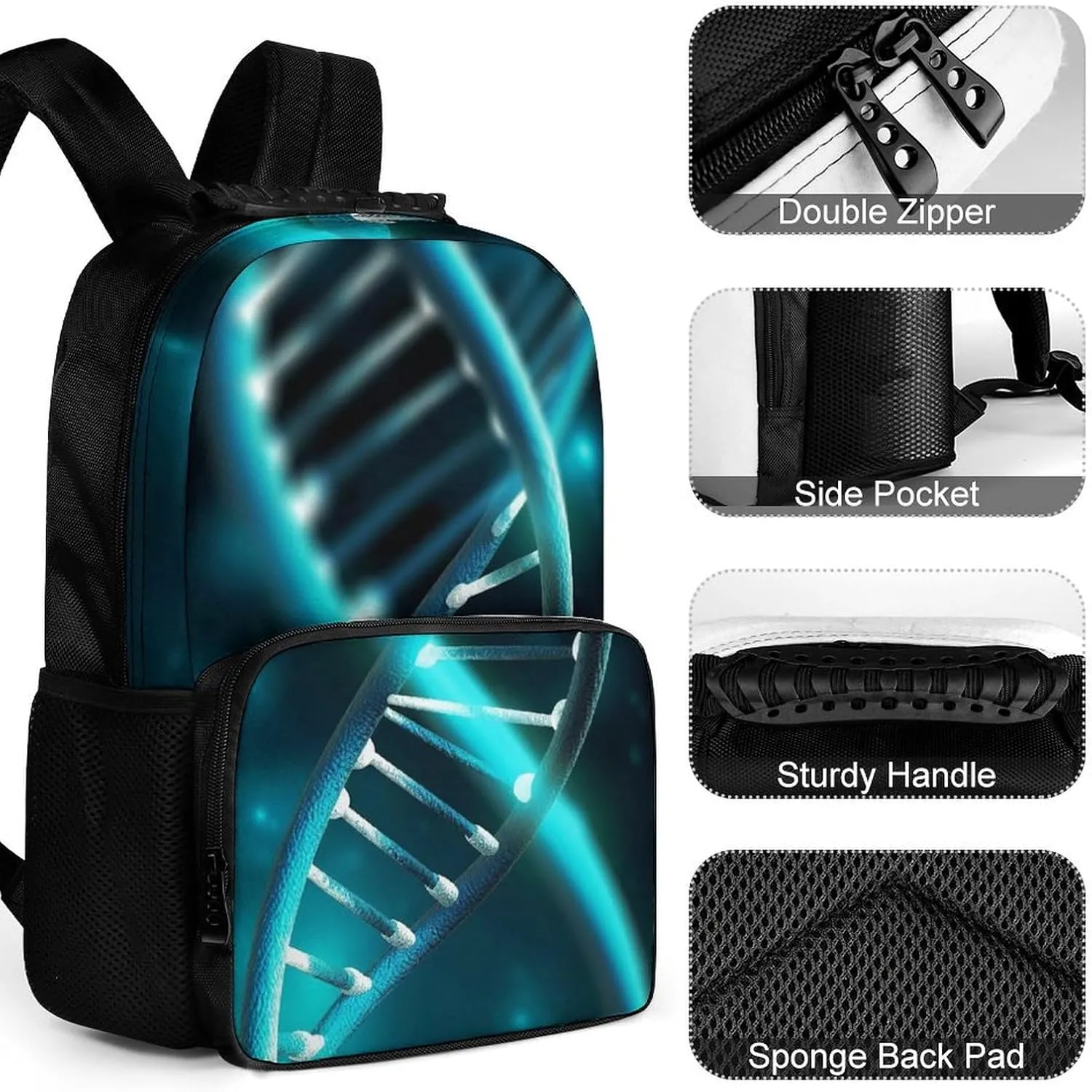 Laptop Backpack Science Gene Strand Daypack Computer Bag Travel Laptop Bag Casual Nurse Bag for Women Men