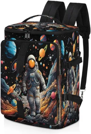 Large Carry on Backpack for Women Men Multi-function Gym Duffle Bag Astronaut Planets Backpack Polyester Waterproof Duffel Bags