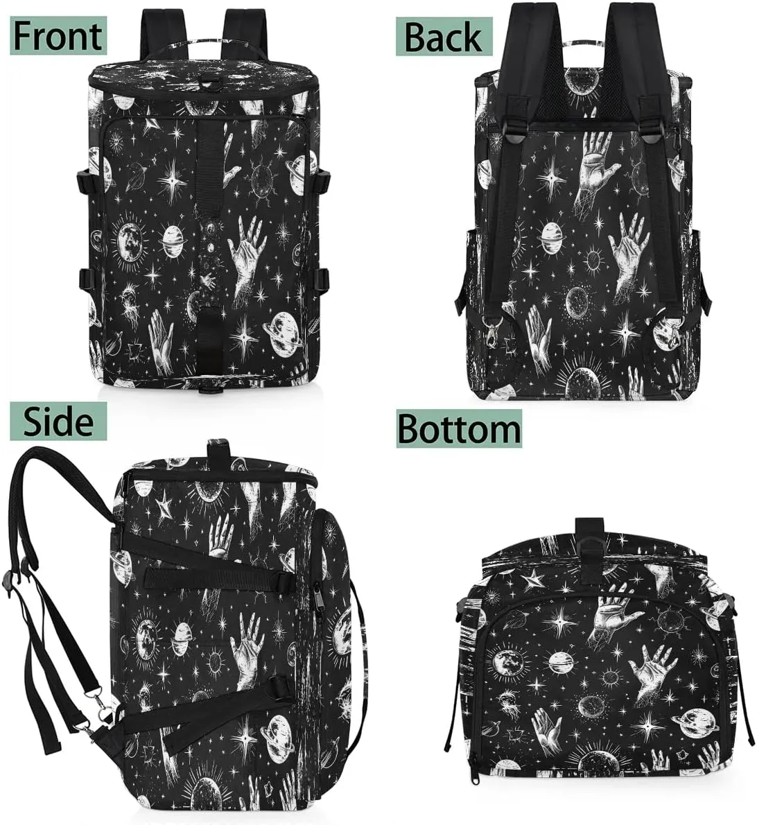 Large Carry on Backpack for Women Men Multi-function Gym Duffle Bag Planet Star Backpack Polyester Waterproof Duffel Bags