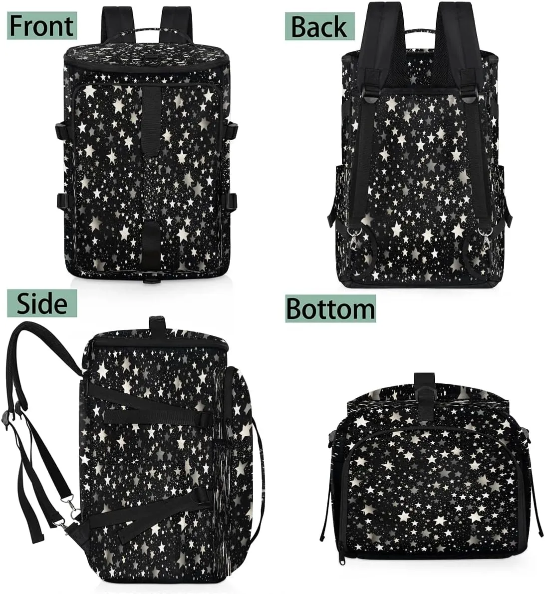 Large Carry on Backpack for Women Men Multi-function Gym Duffle Bag Star Backpack Polyester Waterproof Duffel Bags