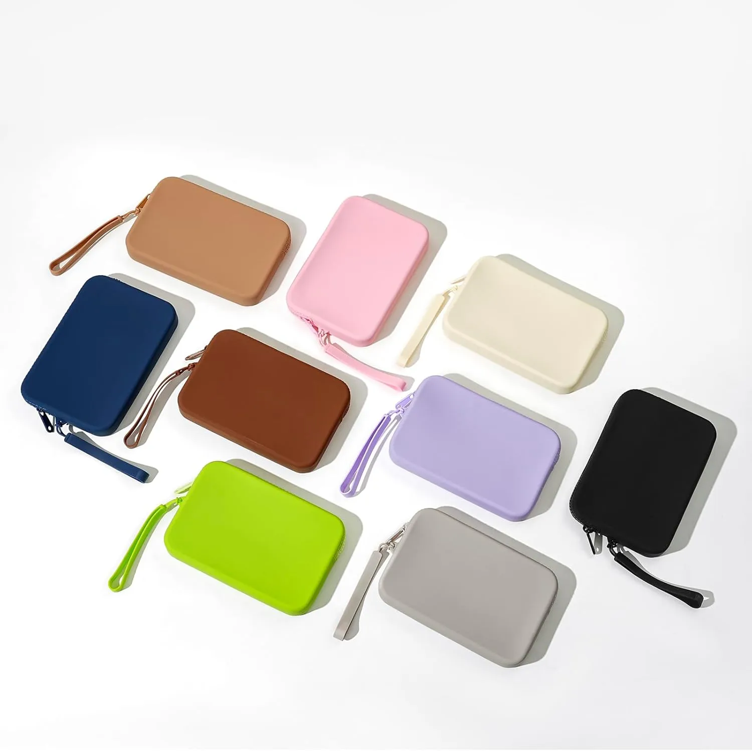 Large Silicone Multifunctional Essential Bag Portable Travel Makeup Bag for Women Men Cards Cash Bag Zipper Pouch (Blue)