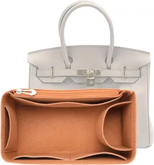 Lckaey Purse Organizer for Hermes birkin bag 30 Felt organizer insert Y013camel-M