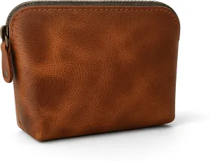 Leather Cosmetic Bags Make Up Bags for Women - Handmade Makeup Case Small Makeup Bags Jewelry Coin Pouch, Toiletry Bag for Men, Travel Cosmetic Pouch For Purse