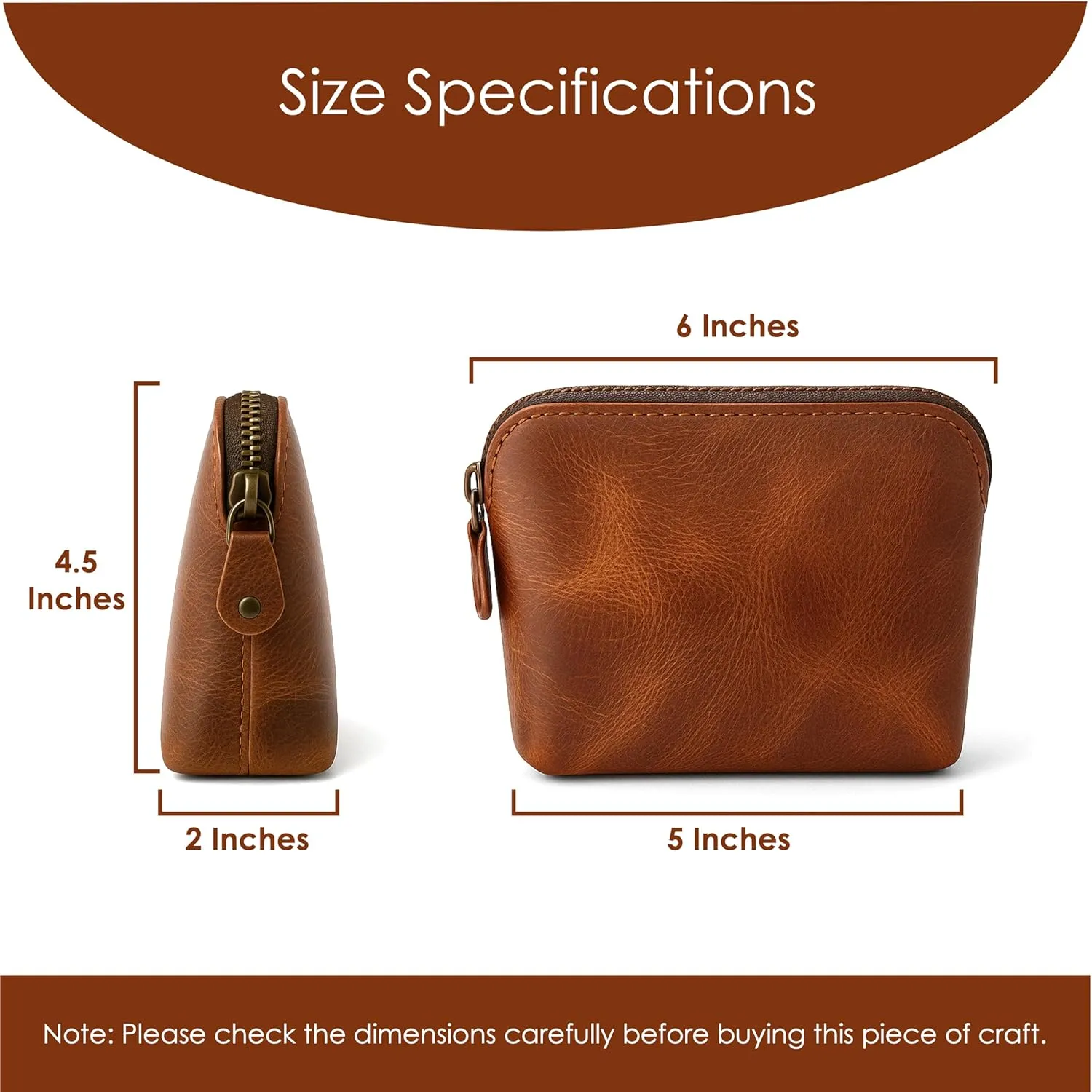 Leather Cosmetic Bags Make Up Bags for Women - Handmade Makeup Case Small Makeup Bags Jewelry Coin Pouch, Toiletry Bag for Men, Travel Cosmetic Pouch For Purse