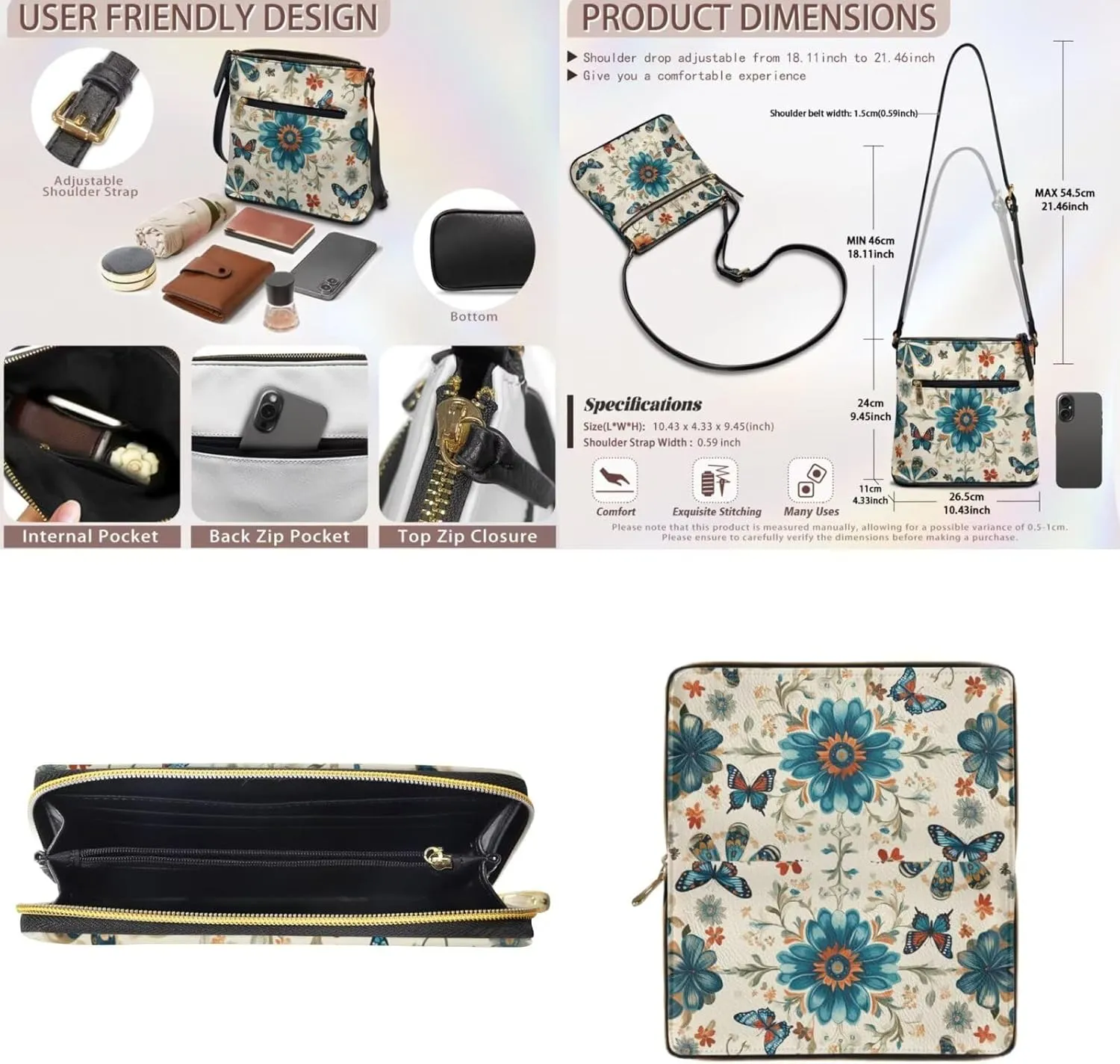 Leather Crossbody Bags with Matching Wallet for Women Fashion Shoulder Bag Casual Hobo Purses Handbags