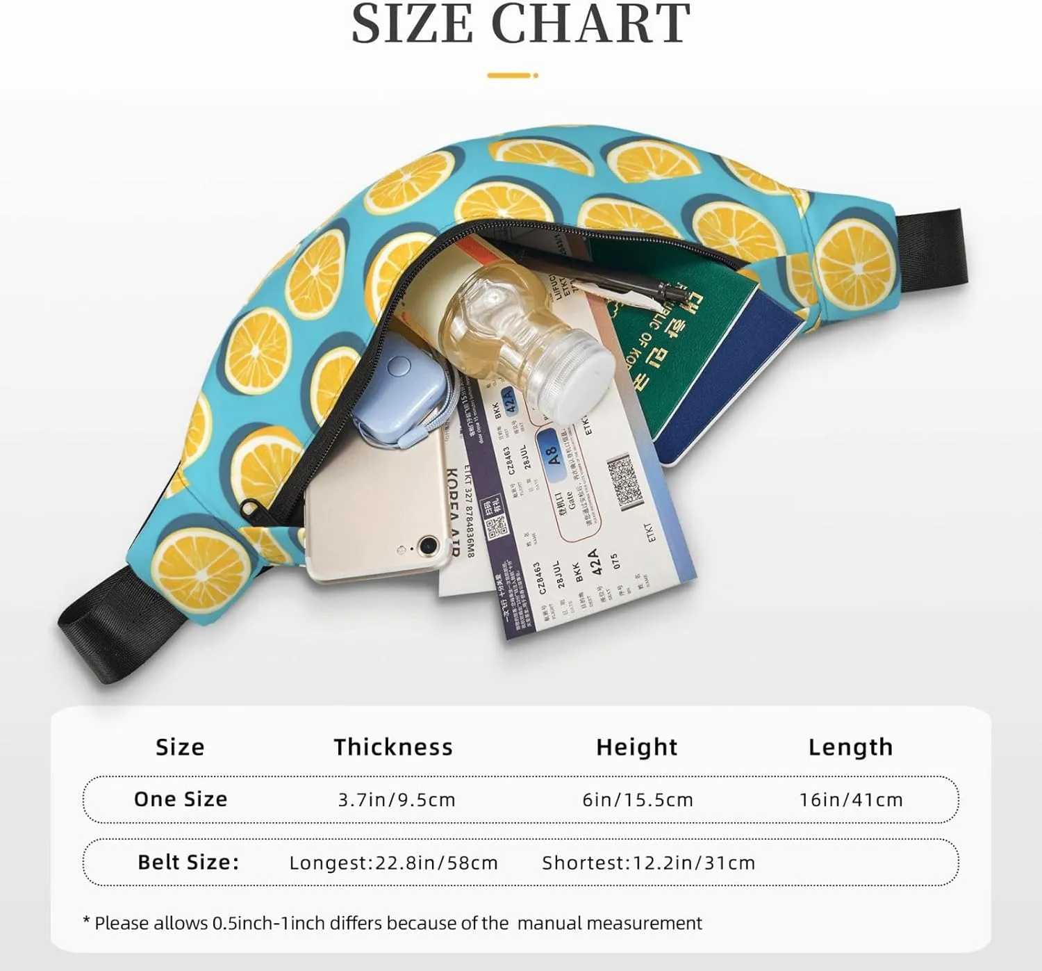 Lemon wedges Fashion Crossbody Appearance High capacity outdoor with Adjustable Comfortable Work Leisure Versatile, RXZER23