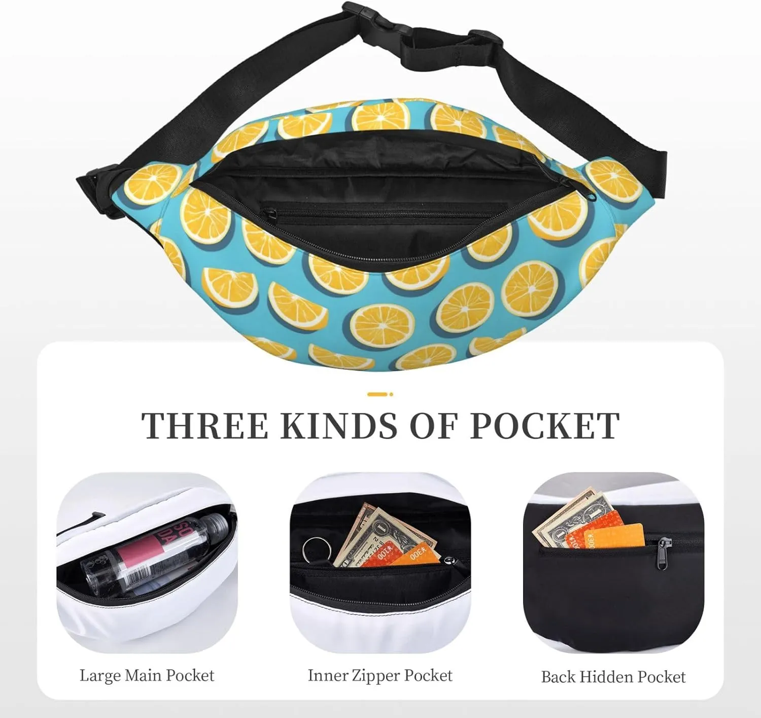 Lemon wedges Fashion Crossbody Appearance High capacity outdoor with Adjustable Comfortable Work Leisure Versatile, RXZER23