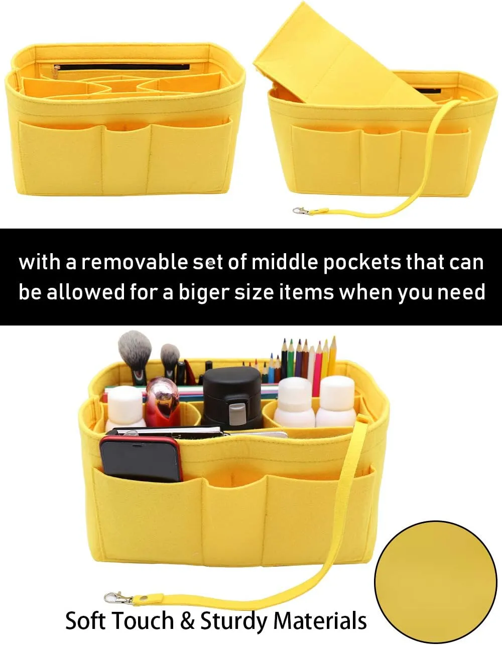 LEXSION Felt Insert Bag Organizer Bag In Bag For Handbag Purse Organizer Fits Speedy Neverful