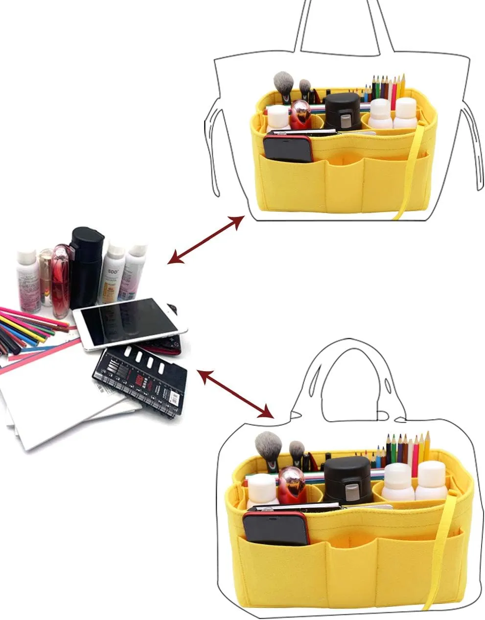 LEXSION Felt Insert Bag Organizer Bag In Bag For Handbag Purse Organizer Fits Speedy Neverful