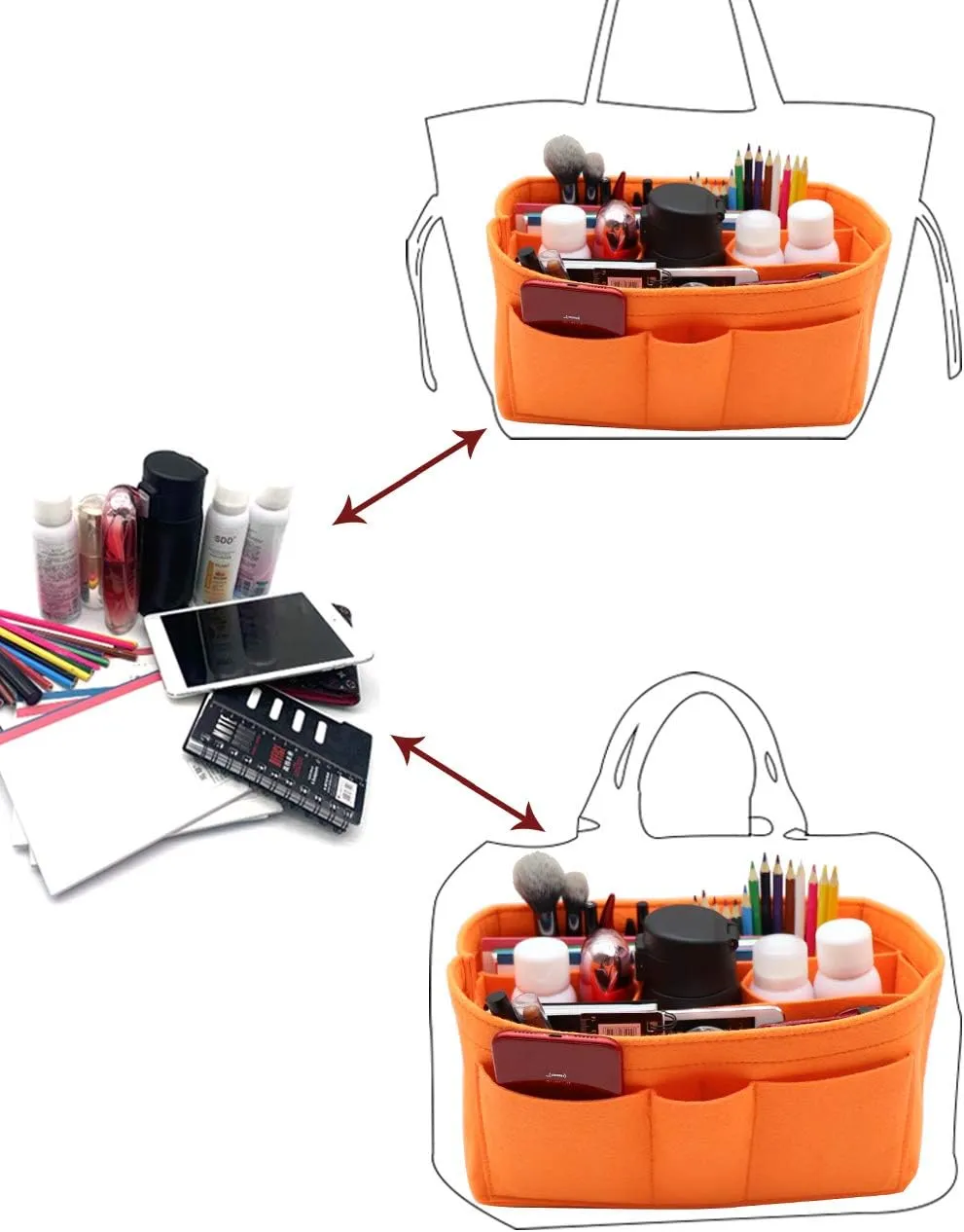 LEXSION Felt Insert Bag Organizer Bag In Bag For Handbag Purse Organizer Fits Speedy Neverful