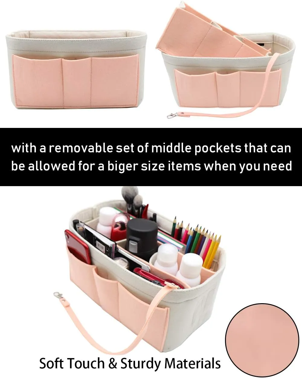 LEXSION Felt Insert Bag Organizer Bag In Bag For Handbag Purse Organizer Fits Speedy Neverful