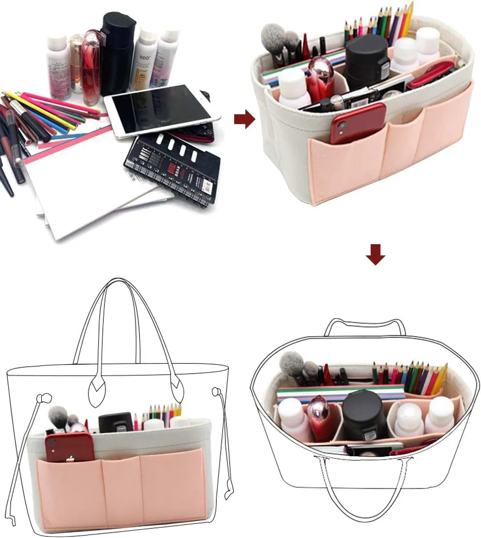 LEXSION Felt Insert Bag Organizer Bag In Bag For Handbag Purse Organizer Fits Speedy Neverful