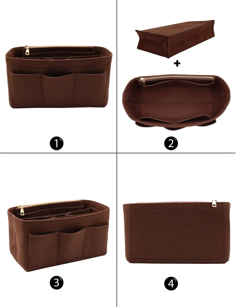 LEXSION Felt Purse Insert Bag Organizer Bag In Bag For Handbag Purse Organizer Fits Speedy Neverfull