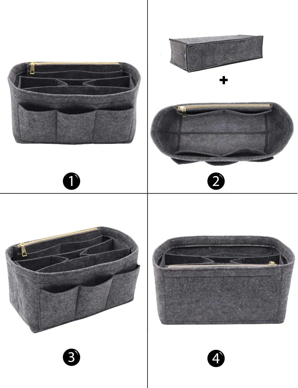 LEXSION Felt Purse Insert Bag Organizer Bag In Bag For Handbag Purse Organizer Fits Speedy Neverfull
