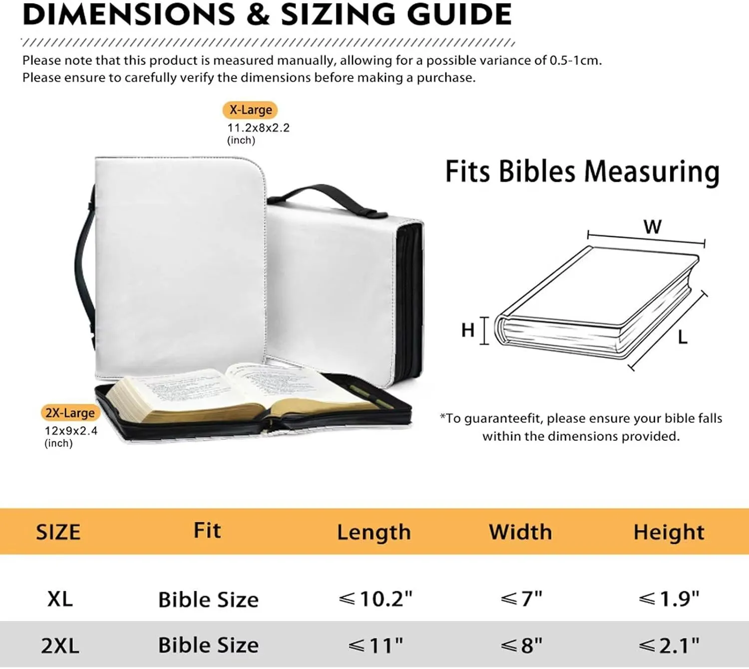 Lion Cross PU Leather Bible Cover for Men Extra Large Size Bible Carrying Case for Boys, Multi-Functional Church Bag with Handle Strap
