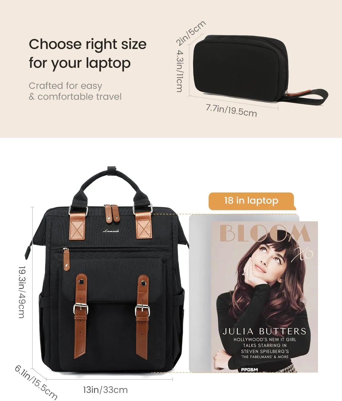 LOVEVOOK Extra Large Travel Laptop Backpack for Women, 18 Inch Computer Backpack Work Commuter Business Trip Weekender Carry on Backpack with Luggage Sleeve, Teacher Doctor Nurse Bags College Daypack