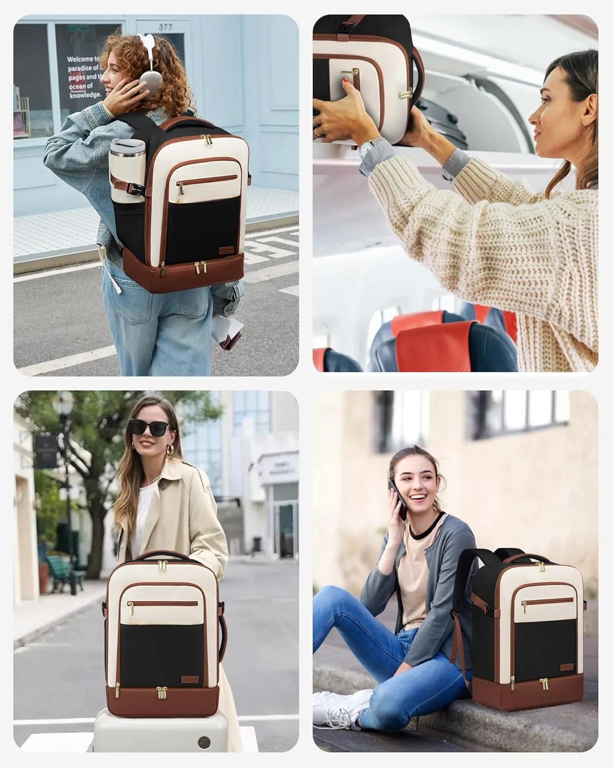LOVEVOOK Travel Backpack for Women with Shoes Compartment,40L Personal Item Travel Bag Flight Approved Carry On Backpack with 2 Packing Cubes,Large Casual Weekender Luggage Daypack