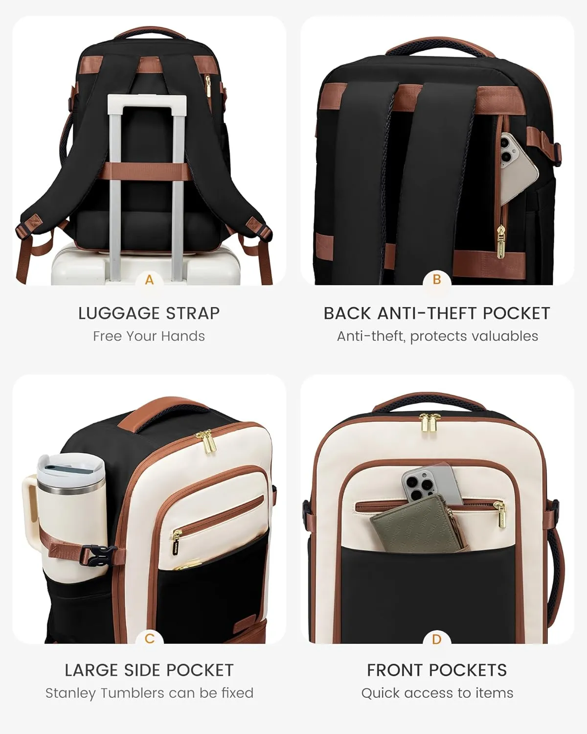 LOVEVOOK Travel Backpack for Women with Shoes Compartment,40L Personal Item Travel Bag Flight Approved Carry On Backpack with 2 Packing Cubes,Large Casual Weekender Luggage Daypack