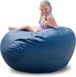 Lumaland Outdoor/Indoor Bean Bag 3ft, Water-Repellent and Fading-Resistant, Comfortable Sack Chair for Patio, Backyard, Frontyard, Deck, Garden, Swimming Pool and Home, Navy Blue