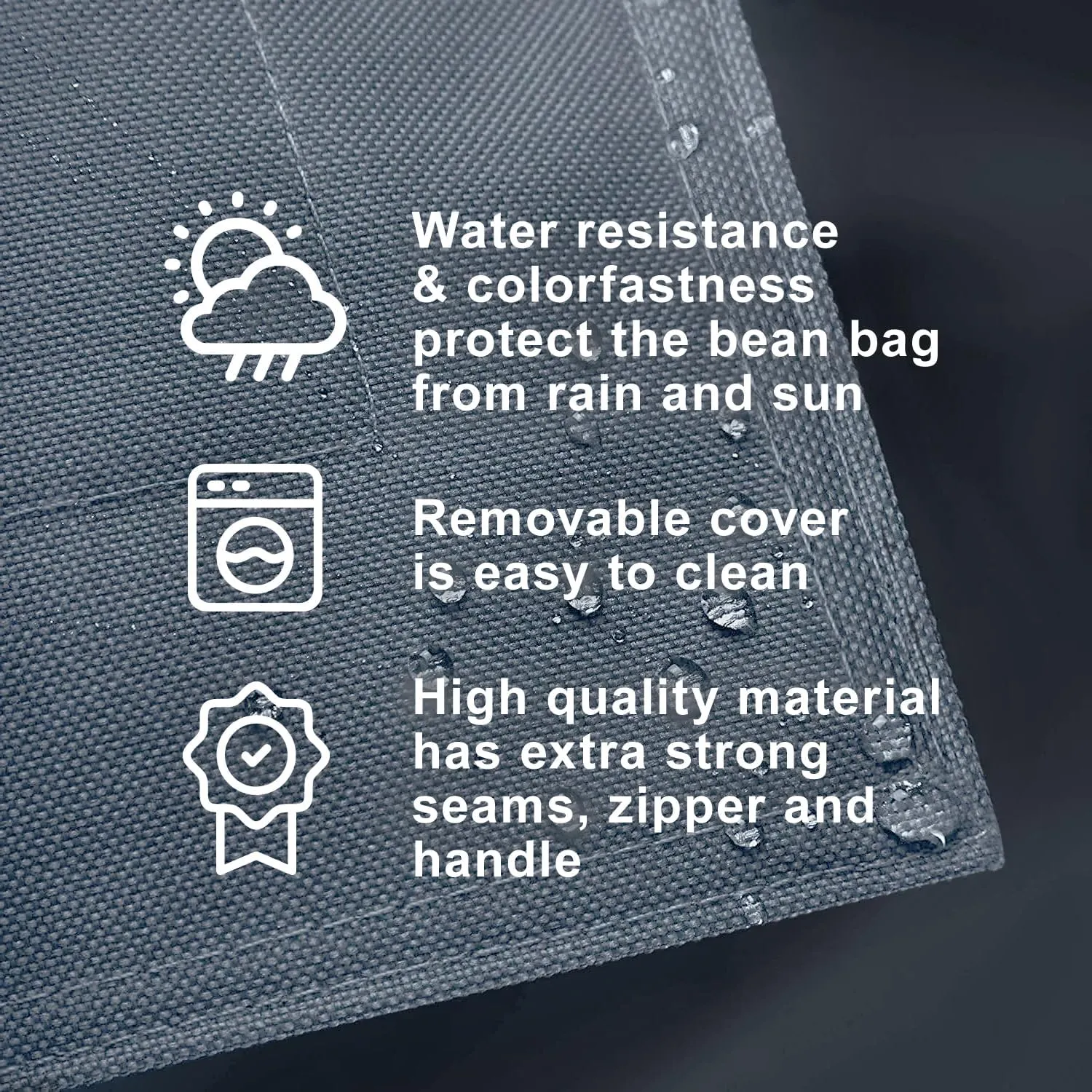 Lumaland Outdoor/Indoor Bean Bag 7ft, Water-Repellent and Fading-Resistant, Comfortable Sack Chair for Patio, Backyard, Frontyard, Deck, Garden, Swimming Pool and Home, Dark Grey