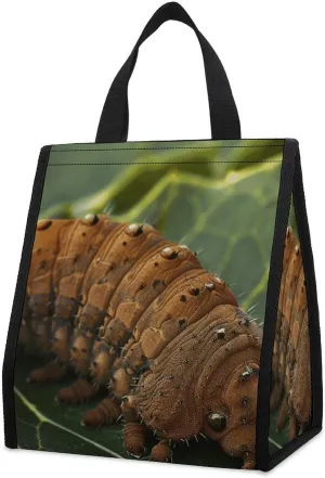 Lunch Bag for Women Men A Big Brown Larva Insulated Lunch Box Reusable Lunch Tote Bag Leakproof Handbag for Office Work Travel