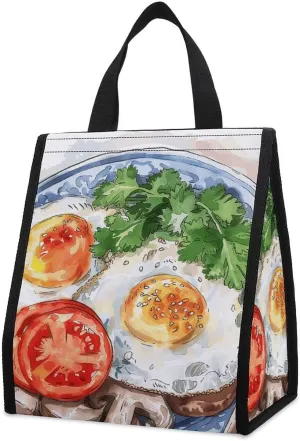 Lunch Bag for Women Men Chinese Breakfast Pictures Insulated Lunch Box Reusable Lunch Tote Bag Leakproof Handbag for Office Work Travel