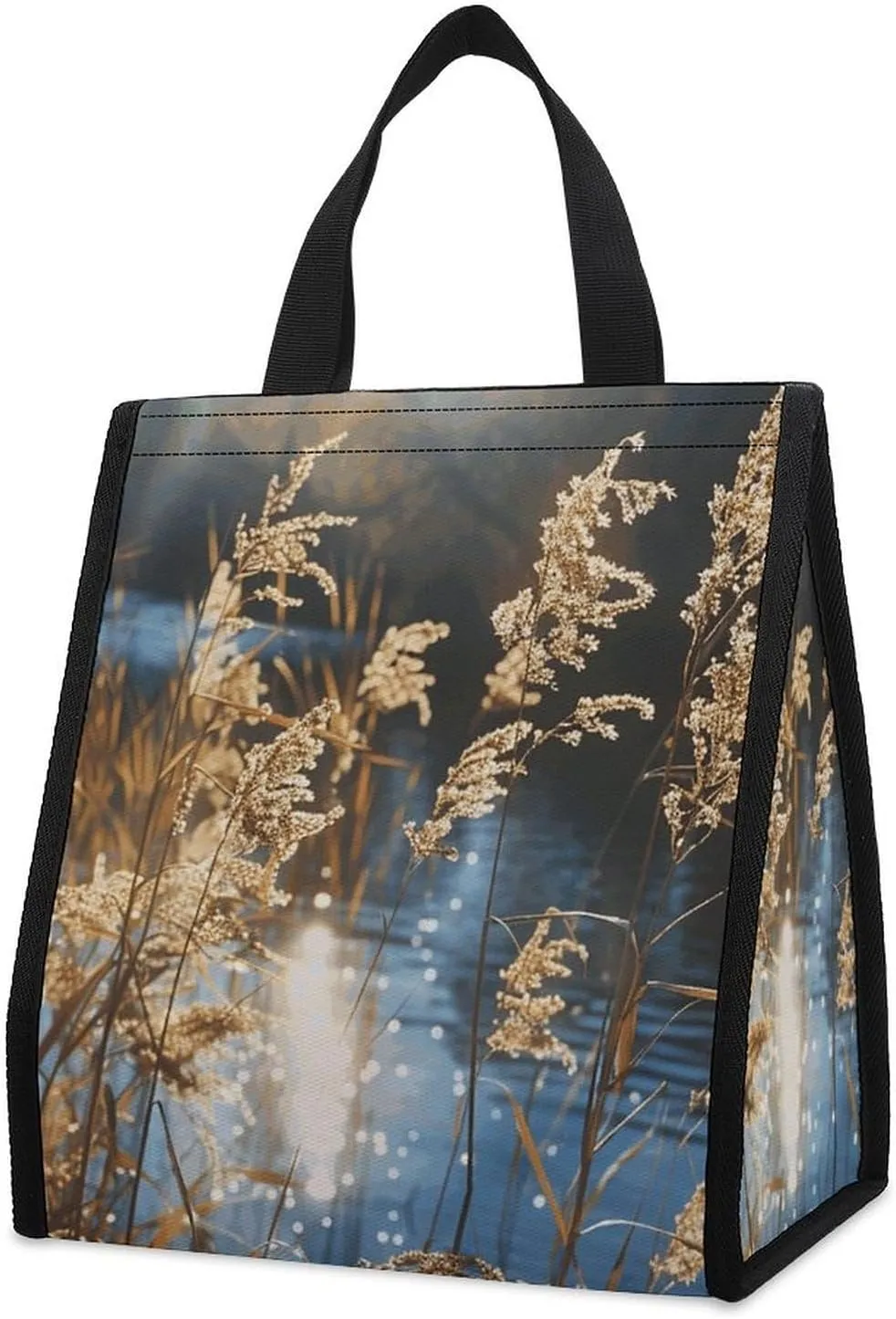 Lunch Bag for Women Men Reeds on The Water Insulated Lunch Box Reusable Lunch Tote Bag Leakproof Handbag for Office Work Travel