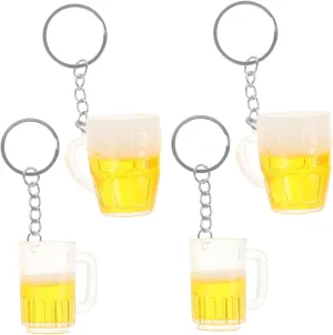 Luxshiny Faux Beer Cup Key Ring Keychain Pendant Beer Cup Key Ring Keychain for Mobile Phone Bag
