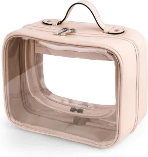 Lychii TSA Approved Toiletry Bag, Clear Travel Bag for Liquids Toiletries, Makeup Cosmetic Bag Organizer, Carry on Travel Accessories Essentials, Large Size, Pink