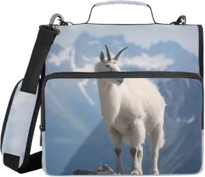 Majestic Mountain Goat Zipper Binder with Shoulder Strap Trapper Keeper 3 Ring Binder Organizer Large Capacity Multiple Compartments for School Office