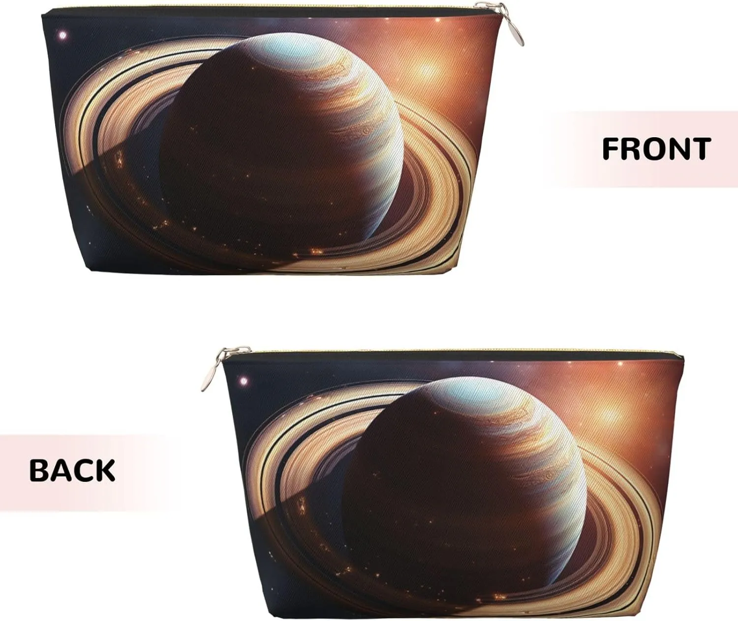 Makeup Bag for Women Saturn Ring Travel Cosmetic Bag Large Capacity Portable Makeup Organizer Bags PU Leather Waterproof Toiletry Bag Cute Aesthetic Zipper Makeup Pouch