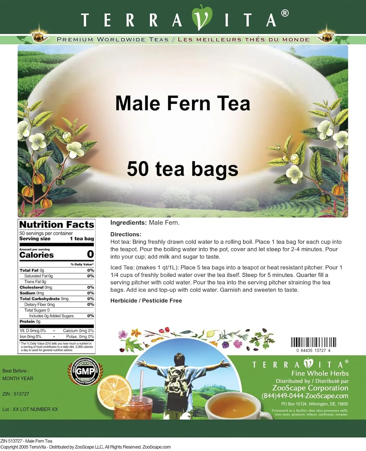 Male Fern Tea (50 tea bags, ZIN: 513727)