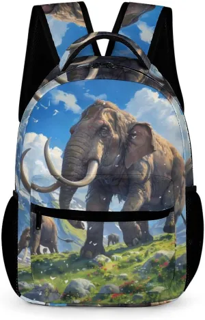 Mammoth Family Oil Painting Laptop Backpack for Men Women Casual Computer Bag Work Bags for Travel Business