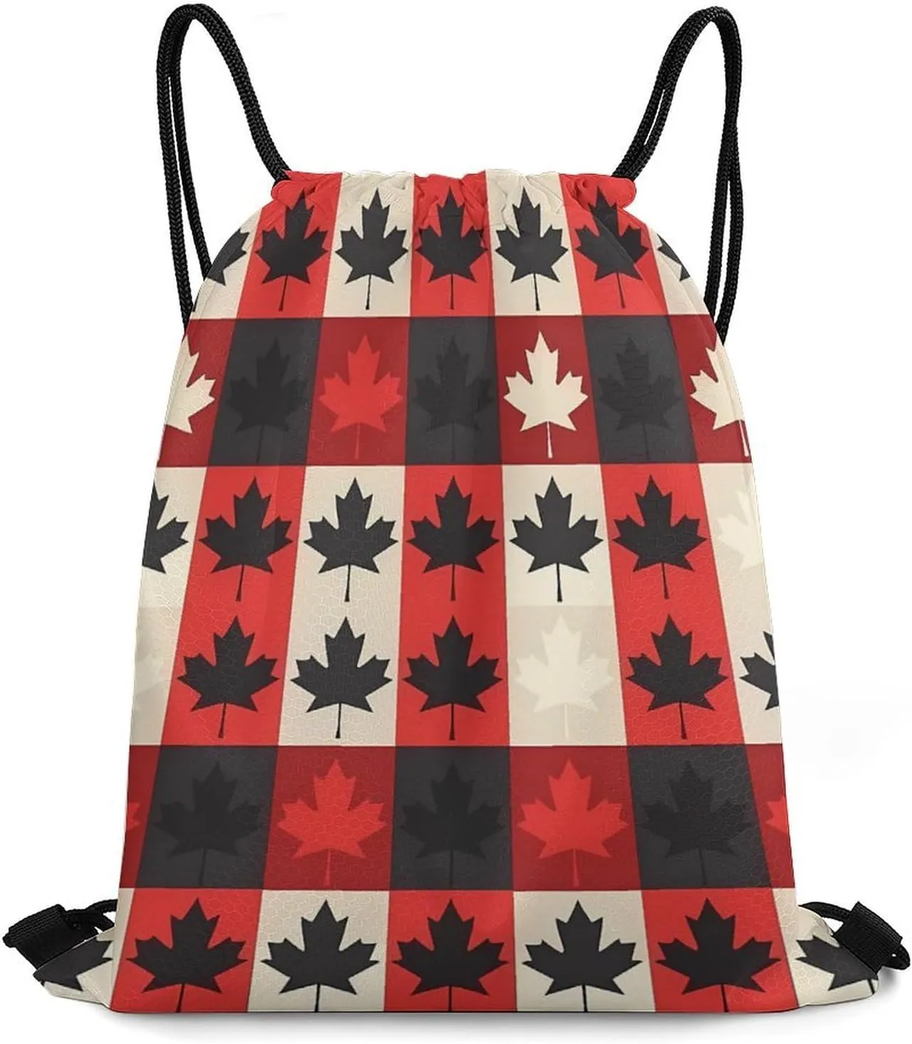 Maple Leaf Canada CA Flag Drawstring Backpack Durable String Bag Sports Sackpack Cinch Bags for Gym Travel
