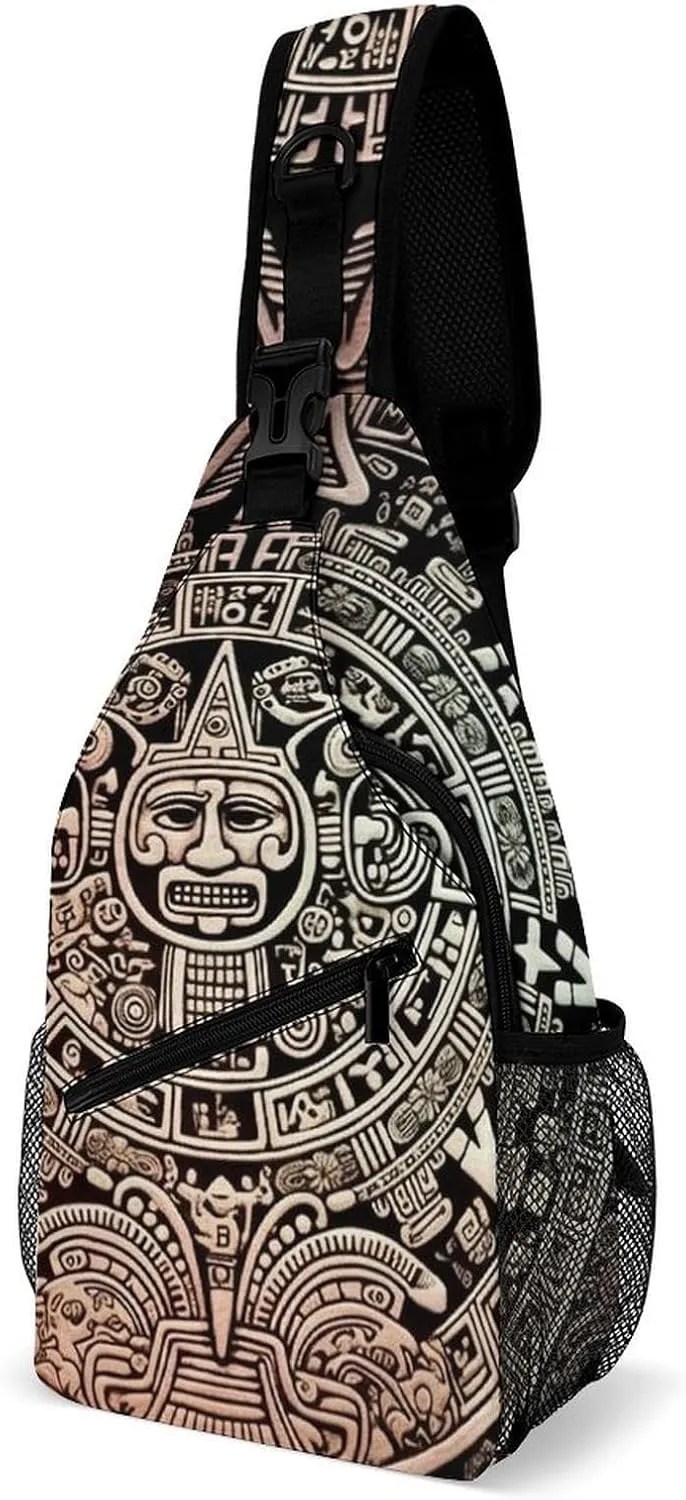 Mayan Calendar End Of The World Sling Bag Crossbody Chest Bags Hiking Backpack Shoulder Backpack For Women Men Travel
