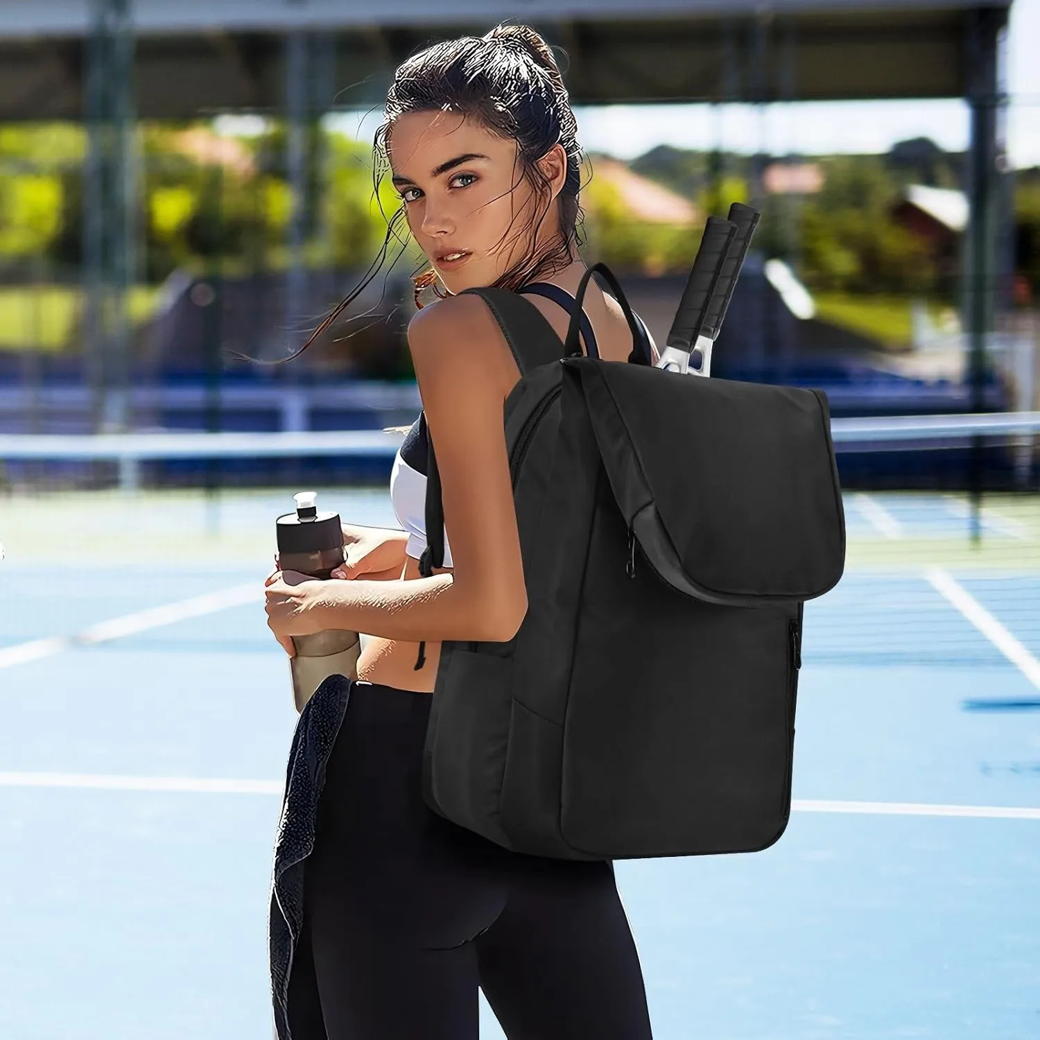MCHIVER Tennis Bags for Men Women Tennis Backpack Hold 2 Rackets Pickleball Padel Bags 11.81 * 7.87 * 17.11in