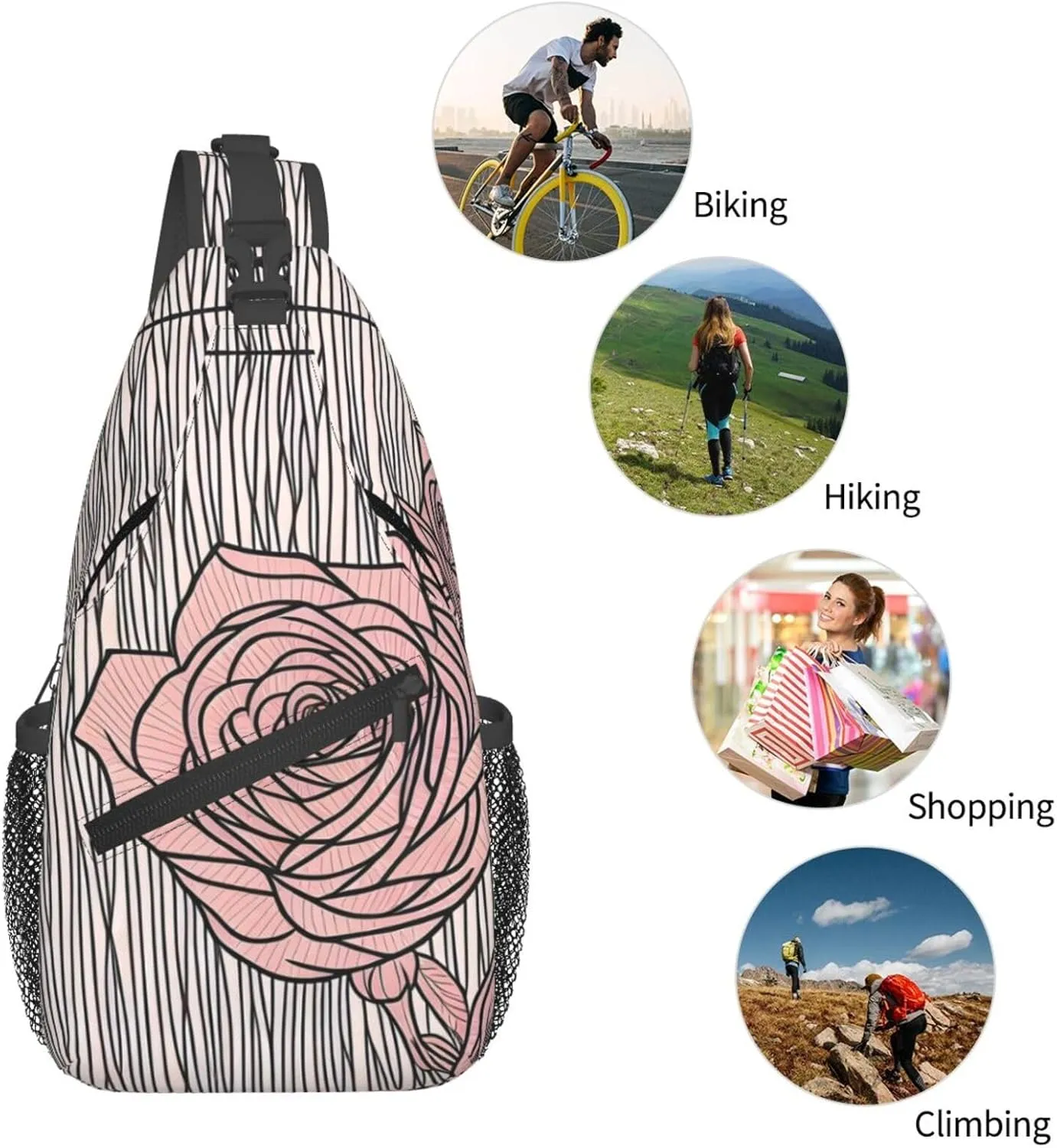 Mechanical Gold Disc Sling Bag For Women Mencross Sling Bag Fashion Crossbody Shoulder Bag Chest Bag For Hiking Travel
