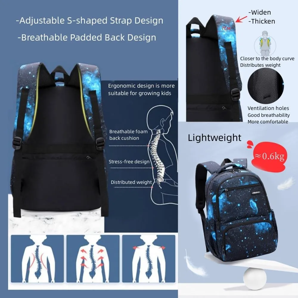 MITOWERMI Kids' Backpack for Boys Girls Elementary School Bags for Boys Bookbags Primary Students Children Backpack Galaxy Black