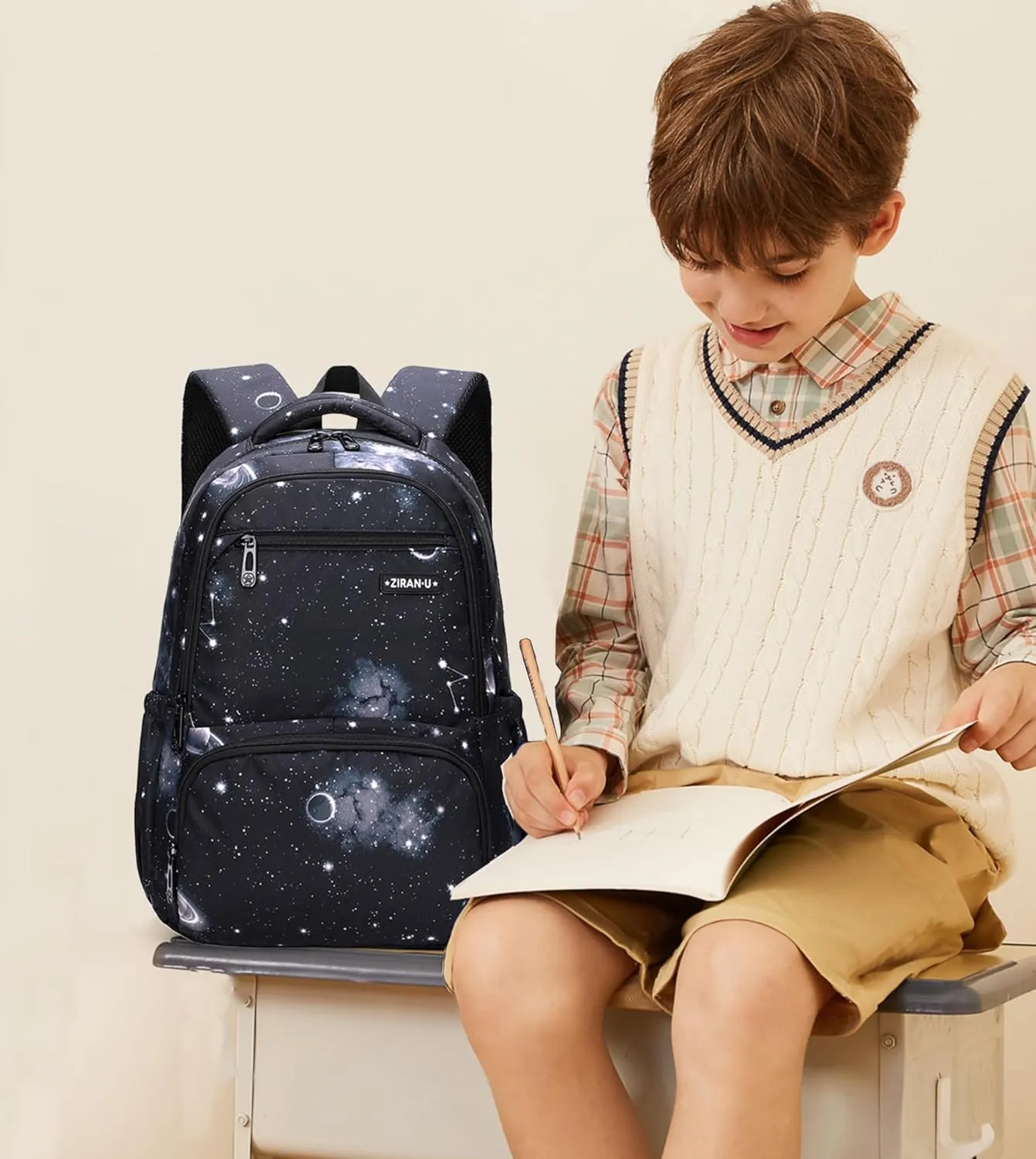 MITOWERMI Kids' Backpack for Boys Girls Elementary School Bags for Boys Bookbags Primary Students Children Backpack Galaxy Black