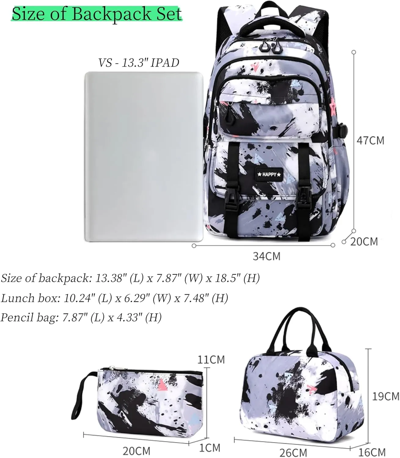 MITOWERMI Purple Backpack for Girls Kids Backpacks with Lunch Box Elementary Middle High School Backpacks Students Bookbag Set School Bags for Teens Girls (Purple)