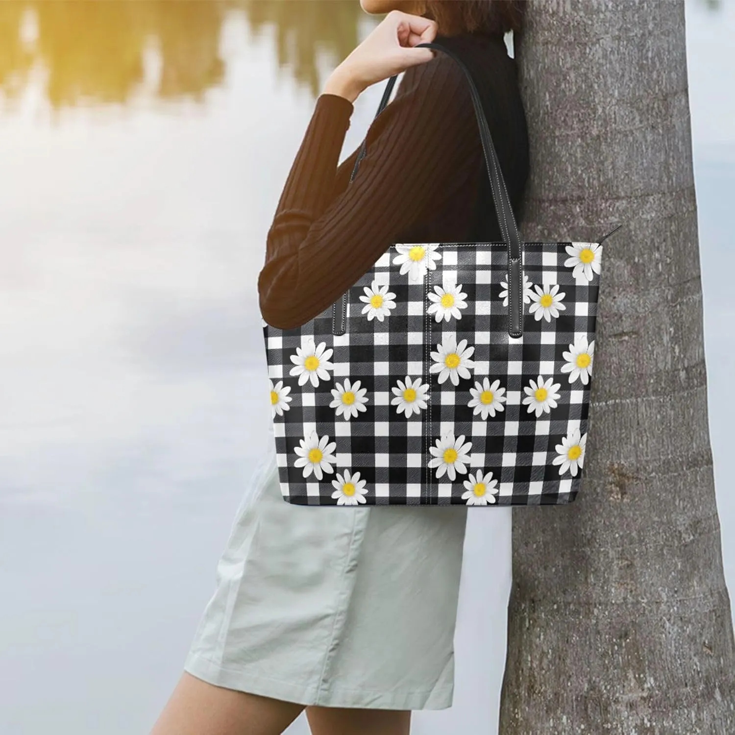 MNSRUU Tote Bag Pumpkin Rose Purses and Handbags
