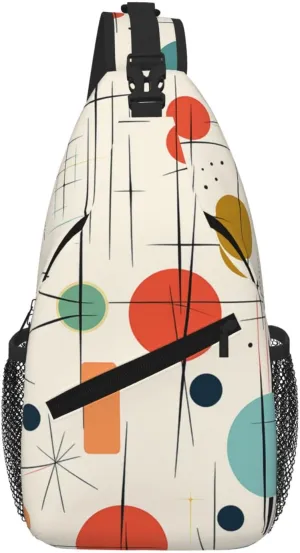 Modern Mid Century Sling Bag For Women Men Travel Hiking Backpack Crossbody Shoulder Chest Bags Casual Daypack