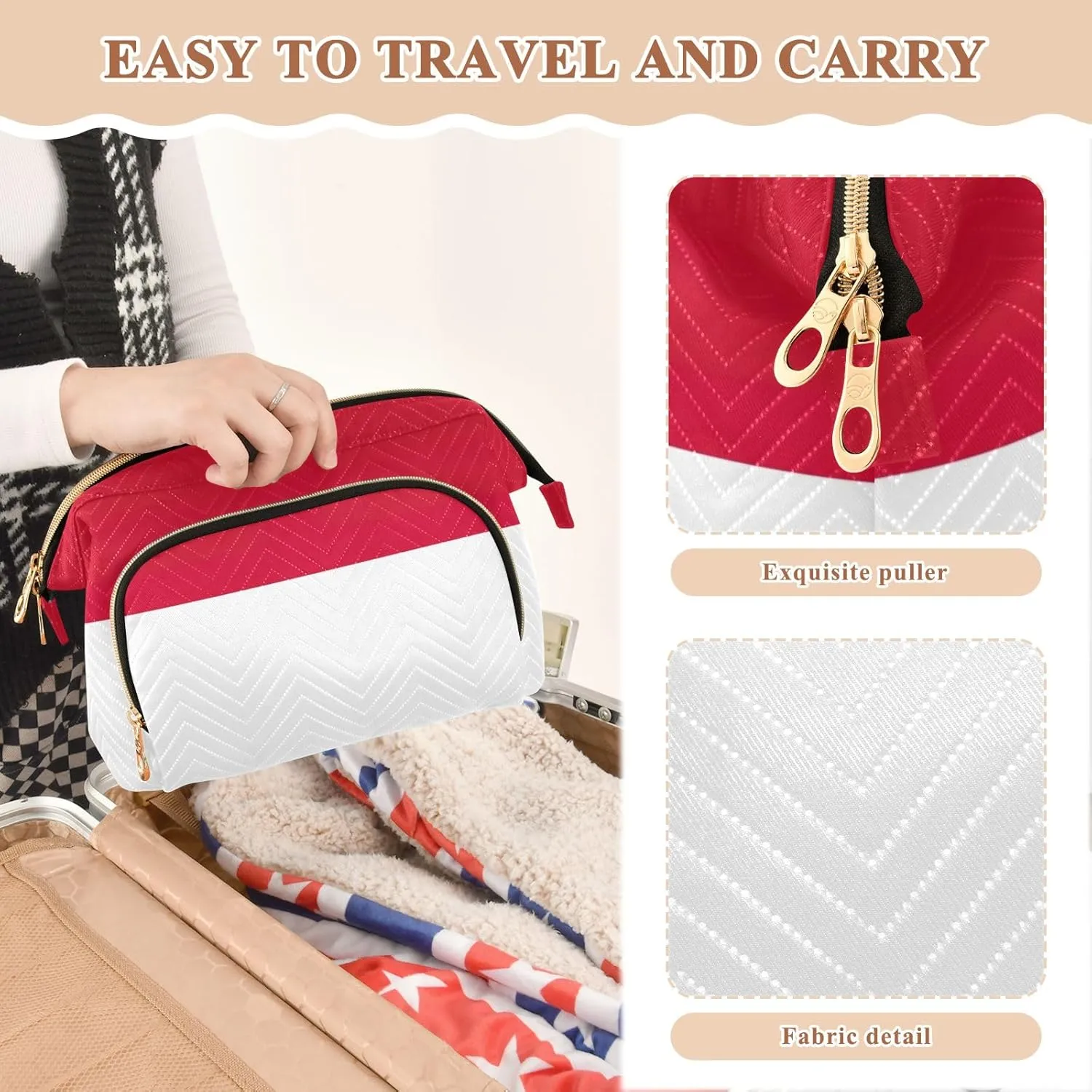 Monaco Flag Cosmetic Bags Wide-open Pouch Purse Travel Cosmetics Bags Women Large Capacity Makeup Organizer