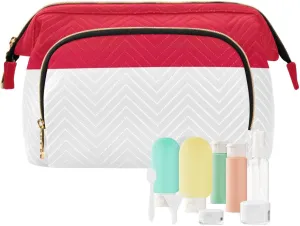 Monaco Flag Cosmetic Bags Wide-open Pouch Purse Travel Cosmetics Bags Women Large Capacity Makeup Organizer