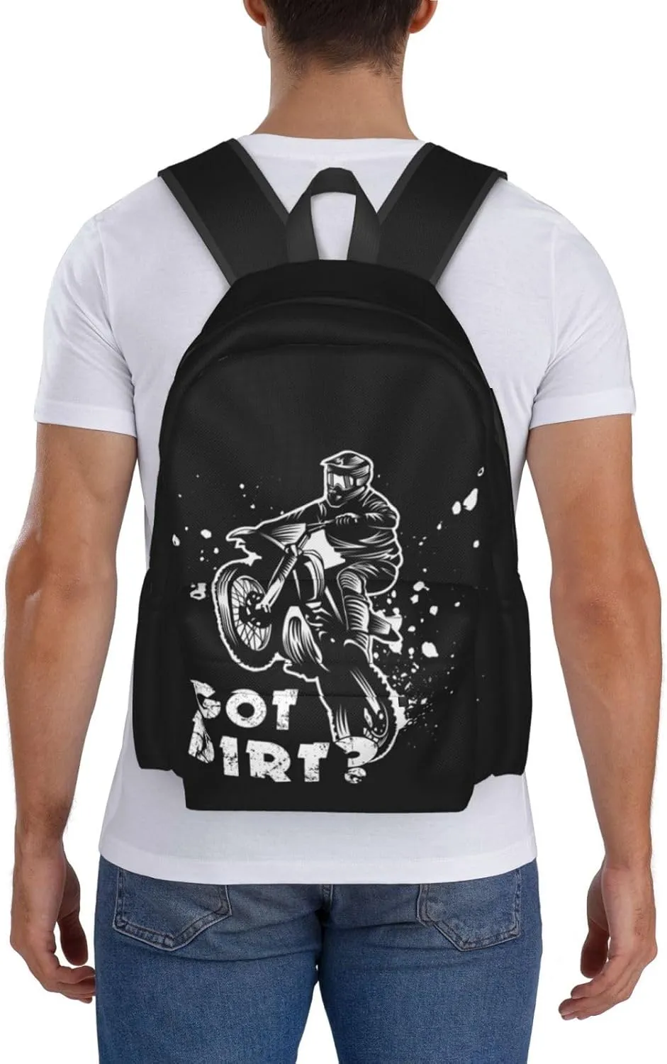 Motocross Dirt Bike Got Dirt Large Capacity Backpack Casual Double Shoulder Bag Laptop Backpack Travel Daypack For Women Men