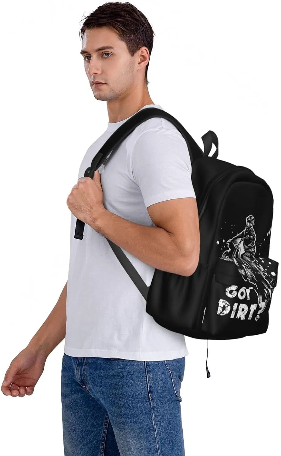 Motocross Dirt Bike Got Dirt Large Capacity Backpack Casual Double Shoulder Bag Laptop Backpack Travel Daypack For Women Men