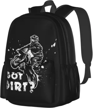 Motocross Dirt Bike Got Dirt Large Capacity Backpack Casual Double Shoulder Bag Laptop Backpack Travel Daypack For Women Men