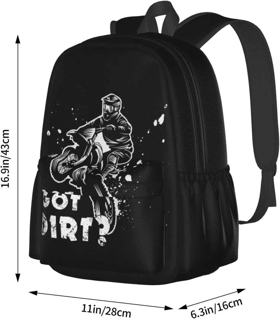 Motocross Dirt Bike Got Dirt Large Capacity Backpack Casual Double Shoulder Bag Laptop Backpack Travel Daypack For Women Men
