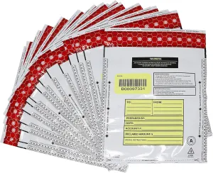 Nadex Tamper Evident Cash and Coin Bank Deposit Bags for Fraud Prevention, 12 x 16, Opaque, 100 Pack