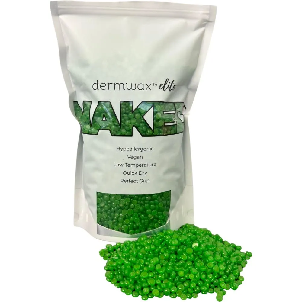NAKED Sparkle Kiwi Hard Wax Beads / Stripless Hard Wax / 2 Lbs. by Dermwax Elite